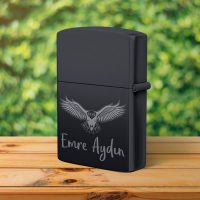 Kişiye İsme Özel Zippo Benzinli Çakmak Kartal Figürlü