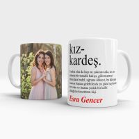 Fotoğraflı Kız Kardeş Kupa Bardak