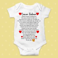 Babaya Özel Sözlü Bebek Zıbını 3