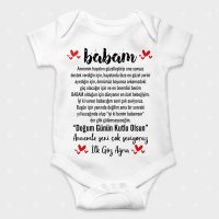 Babam Yazılı Özel Bebek Zıbını 2