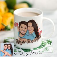 Sevgiliye Özel Karikatür portrait çizim Kupa Bardak