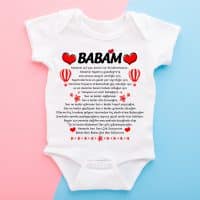 Babam İlk Kahramanım yazılı bebek zıbını