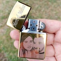 Kişiye Özel Gold Renkli Resimli Zippo Çakmak